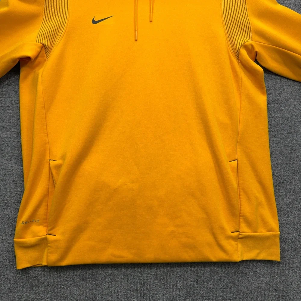 Nike Hoodie Mens XL Yellow Long Sleeve Fleece Pullover Athletic Running